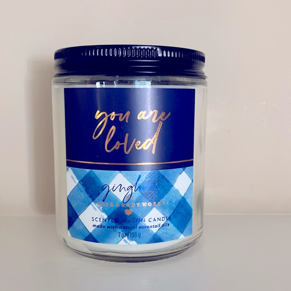 💙NWT‼️Gingham Single Wick Candle Bath & Body Works